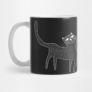 Chalk-style Happy Cat Mug